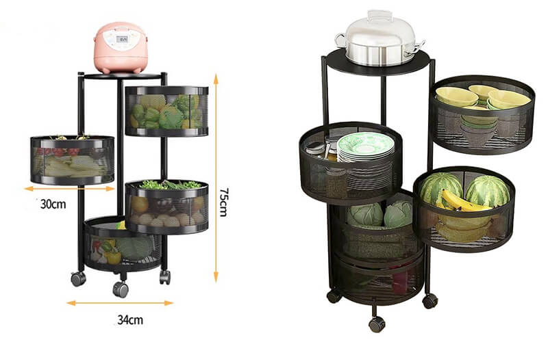 Kích thước kệ 4 tầng xoay tròn đa năng