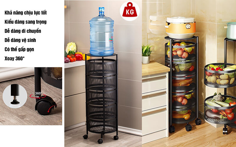 Bánh xe xoay 360 độ, khả năng chịu lực tốt