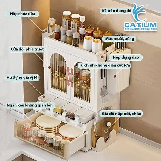 Tủ Đựng Gia Vị Đa Năng Dung Lượng Lớn