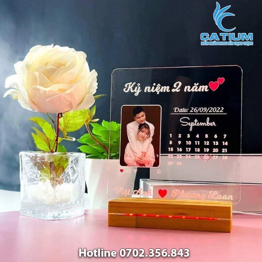 Đèn Ngủ 3D Đế Chữ Nhật In Hình Để Bàn