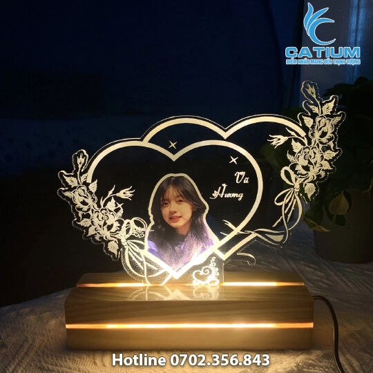 Đèn Ngủ 3D Đế Chữ Nhật In Hình Để Bàn