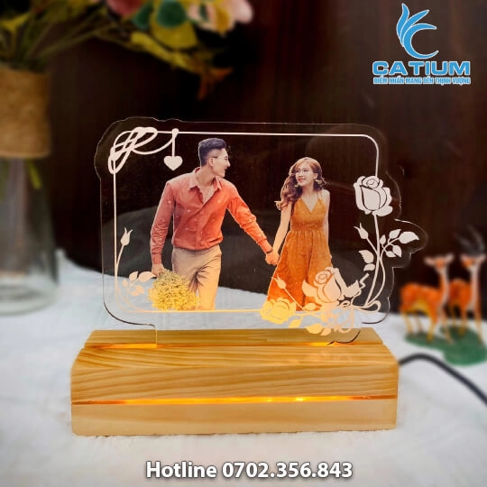 Đèn Ngủ 3D Đế Chữ Nhật In Hình Để Bàn