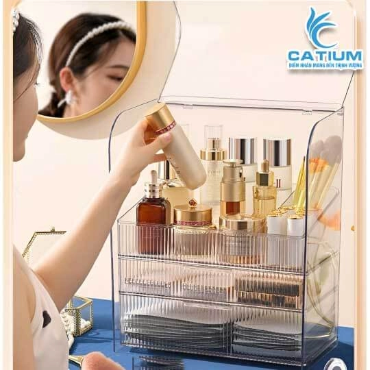 Kệ Đựng Mỹ Phẩm Trong Suốt