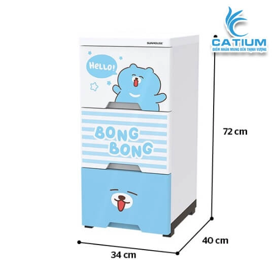 Tủ Nhựa Sơ Sinh 3 Ngăn Sunhouse KS-CA343B3