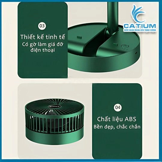 Quạt Tích Điện Mini Pin Trâu