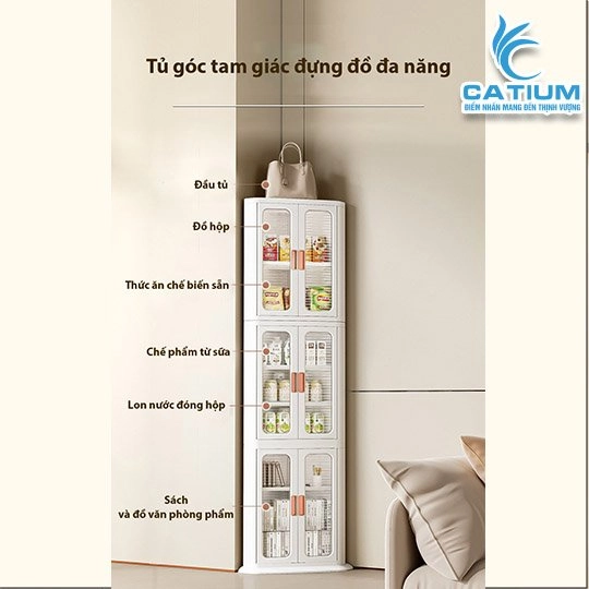 Tủ Nhựa Góc Tam giác Gấp Gọn