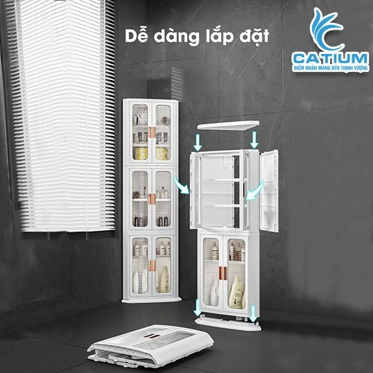 Tủ Nhựa Góc Tam giác Gấp Gọn