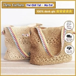 Túi Cói Quai Thổ Cẩm
