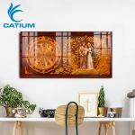 Tranh Đồng Hồ Mạ Vàng Công Giáo Dạng Ngang