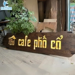 Bảng Hiệu Gỗ Quán Cafe Đèn Led