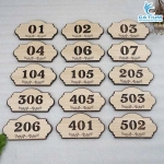 Bảng Gỗ Khắc Số Phòng Trang Trí