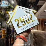 Biển Số Nhà Alu Trắng In Chìm