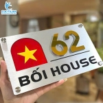 Biển Số Nhà Đèn Led Gắn Lá Cờ
