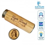 Bình Giữ Nhiệt Chất Liệu Gỗ Tre Khắc Tên Theo Yêu Cầu