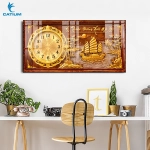Tranh Đồng Hồ Mạ Vàng Thuận Buồm Xuôi Gió