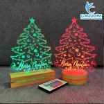 Đèn Led Trang Trí 3D Cây Thông Noel Khắc Theo Yêu Cầu 
