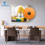 Tranh Đồng Hồ Tráng Gương Cây Vàng