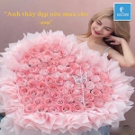 Hoa Sáp Hồng Hình Trái Tim HS05