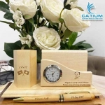 Lọ Bút Gỗ Khắc Tên Để Bàn