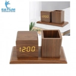 Hộp Bút Để Bàn Kèm Đồng Hồ Điện Tử