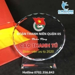 Kỷ Niệm Chương Pha Lê Hình Tròn Mặt Trời