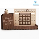 Lịch Gỗ Trượt Để Bàn Khắc Theo Yêu Cầu