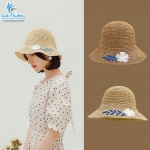 Mũ Cói Bucket Móc Hoa