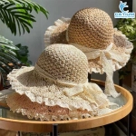 Mũ Cói Tiểu Thư Viền Ren