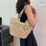 Túi Cói Phối Tag Hoa