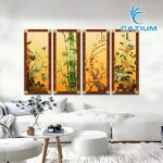 Tranh Tứ Quý Tùng Cúc Trúc Mai