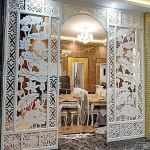 Vách Ngăn CNC Phòng Khách Sen Lưới