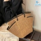 Túi Cói Viền Da