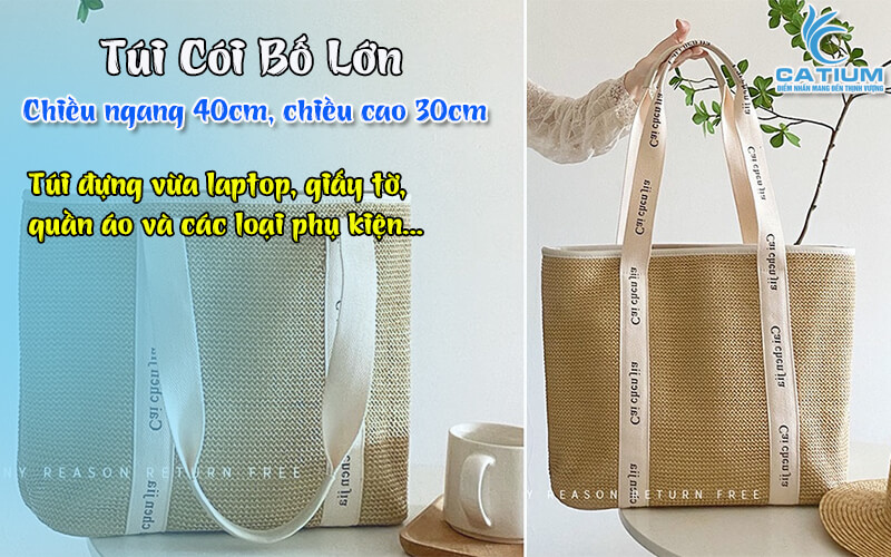 Kích thước túi bố lớn đeo vai
