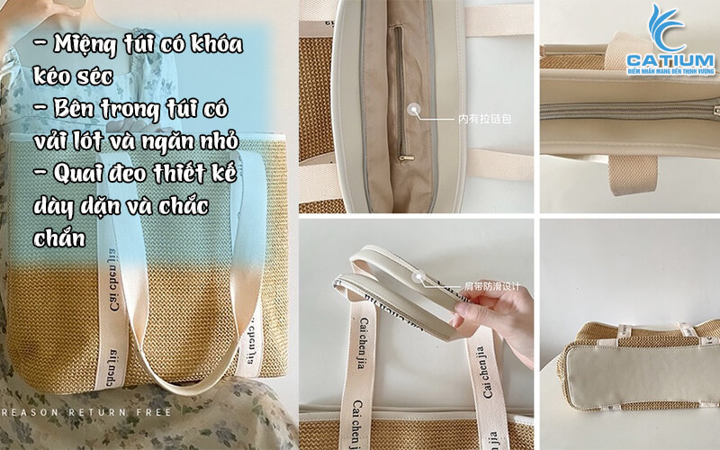 Đặc điểm túi cói bố lớn đeo vai