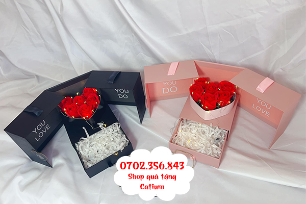 Hộp Quà Tim 2 Tầng Cao Cấp