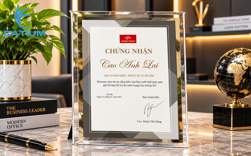 Bảng vinh danh bằng pha lê
