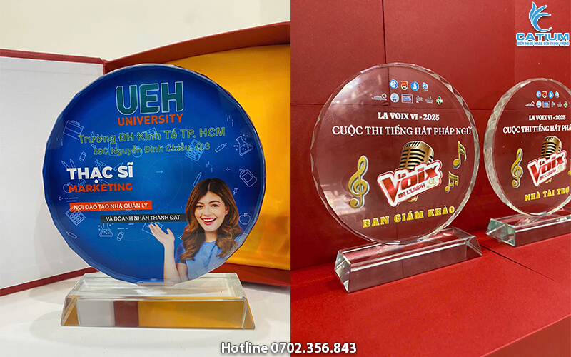 Cúp thủy tinh hình tròn