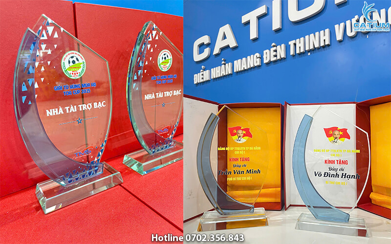 Cúp pha lê cánh sen