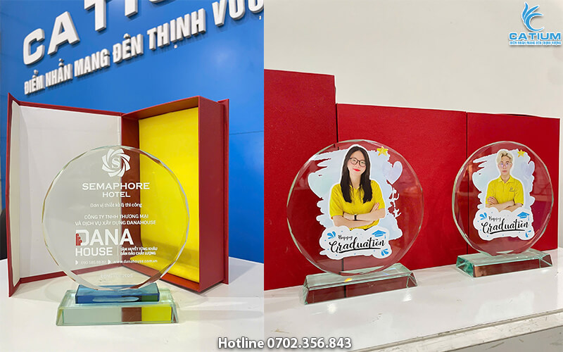 Cúp pha lê hình tròn