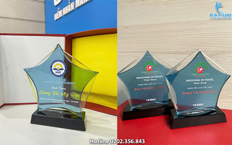 Cúp pha lê ngôi sao ngũ giác