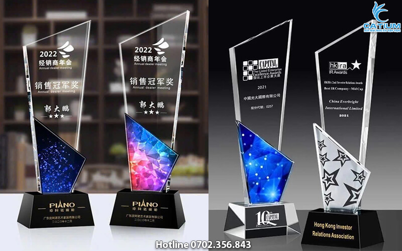 Cúp pha lê vinh danh cao cấp