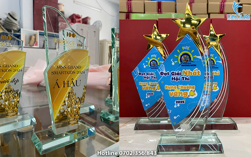 Cúp thủy tinh in UV