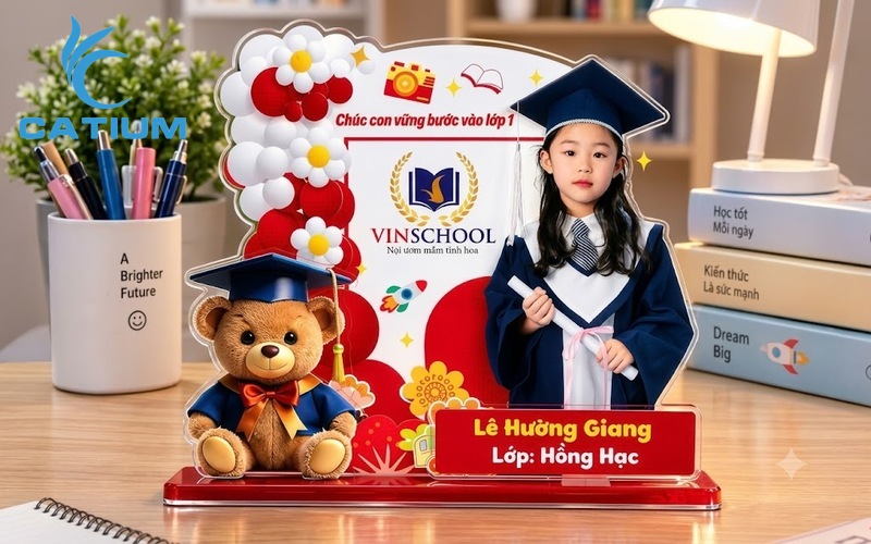 Mẫu kỷ niệm chương mica mừng tốt nghiệp cho bé