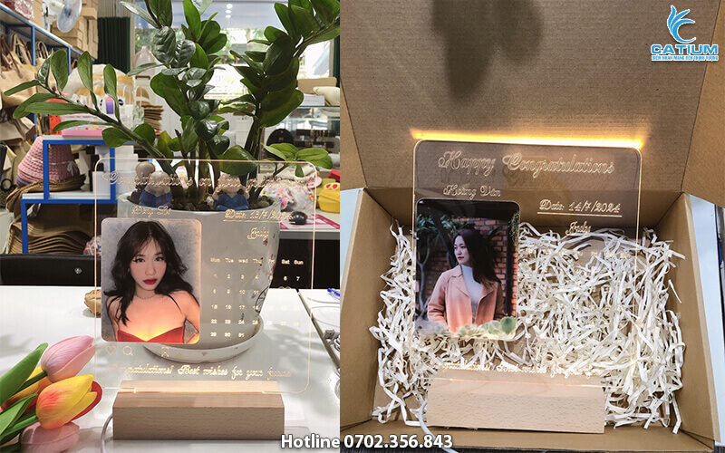 Đèn led khắc hình