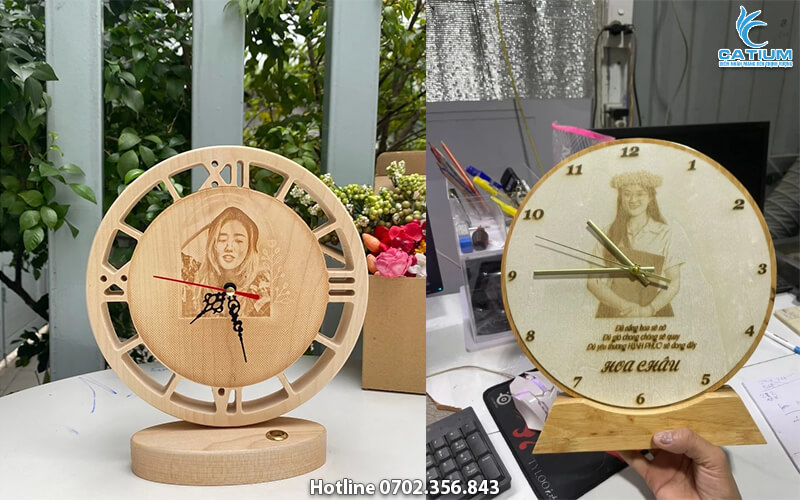 Đồng hồ gỗ làm quà tặng văn phòng
