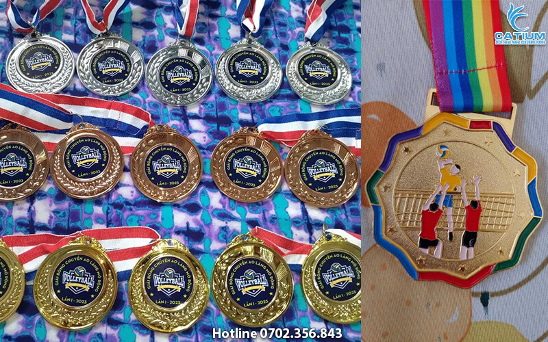 Huy chương bóng chuyền in UV