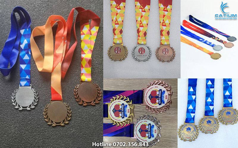 Mẫu huy chương cành cọ in UV