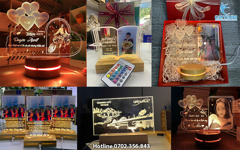 Đèn led 3D khắc tên