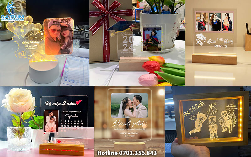 Đèn ngủ 3D khắc tên laser