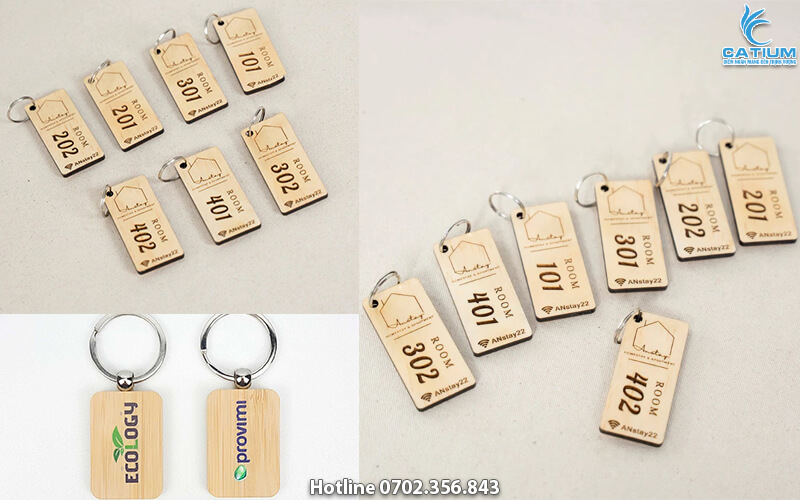 Móc khóa bằng gỗ